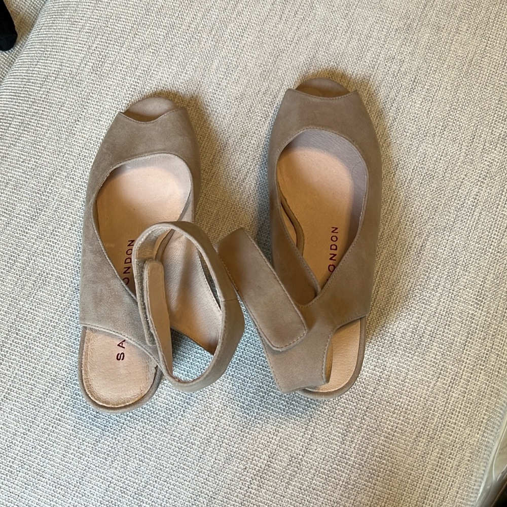 Grey Suede Wedges